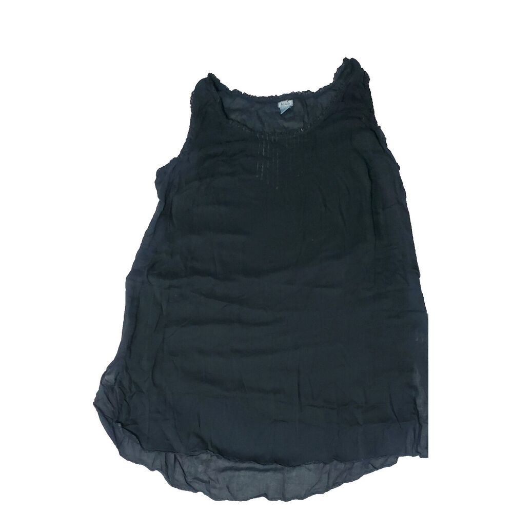 Kiko  Blouse Women’s Size XL Black 100% Cotton Round Neck New Y2K #129